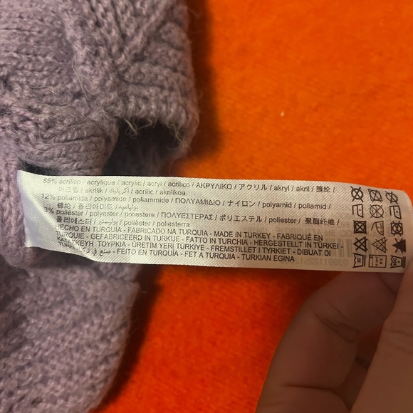 Zara lilac knit pompom short sleeve sweater EUC - Picture 8 of 10